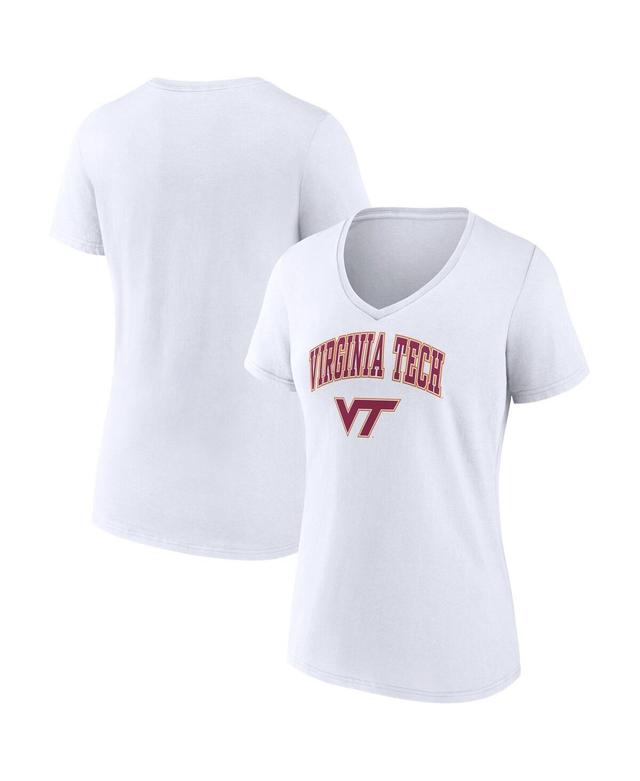 Womens Fanatics White Virginia Tech Hokies Evergreen Campus V-Neck T-shirt Product Image