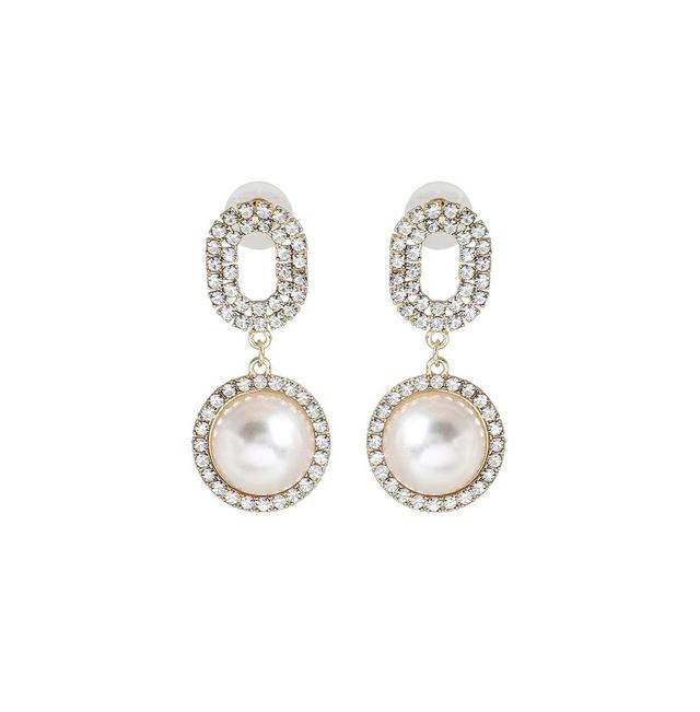 Sohi Womens Embellished Snowball Drop Earrings Product Image