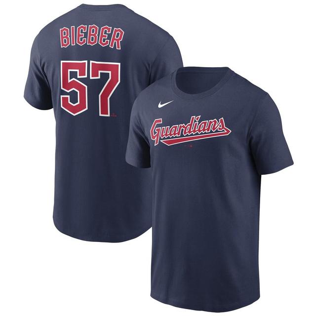 Nike Mens Cleveland Guardians Player Name & Number T-Shirt - Shane Bieber Product Image