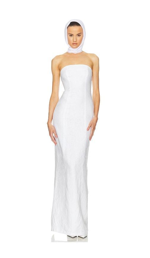 Linen Strapless Maxi Dress Product Image