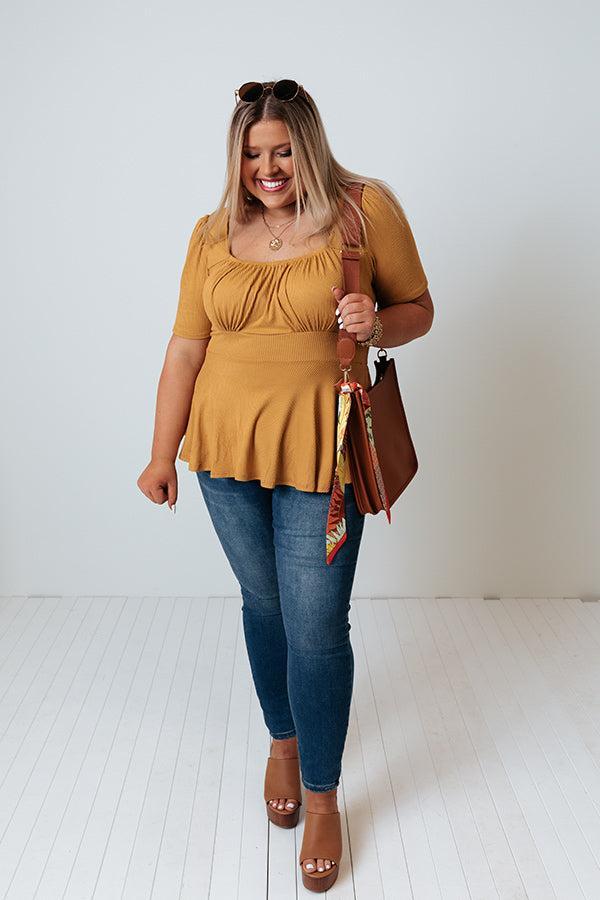 Secret Circle Top in Mustard Curves Product Image