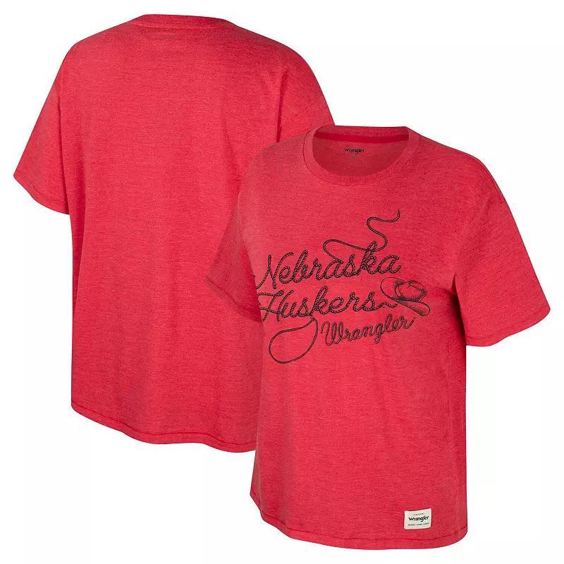 Womens Colosseum x Wrangler Scarlet Nebraska Huskers Lasso Oversized T-Shirt Product Image