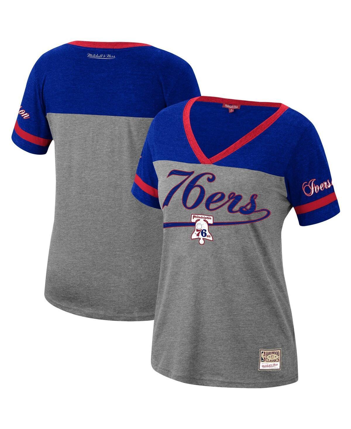 Womens Allen Iverson Heathered Charcoal Philadelphia 76ers Team Captain V-Neck T-shirt Product Image