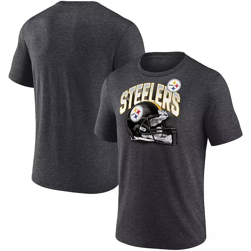 Mens Fanatics Branded Heathered Charcoal Pittsburgh Steelers End Around Tri-Blend T-Shirt Product Image