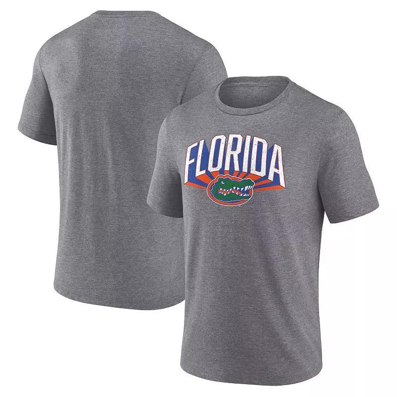 Mens Fanatics Gray Florida Gators Heritage Tri-Blend 3D Burst T-Shirt Product Image