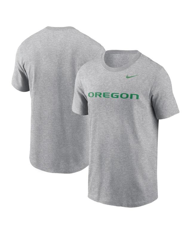 Nike Mens Heather Gray Oregon Ducks Primetime Evergreen Wordmark T-Shirt Product Image