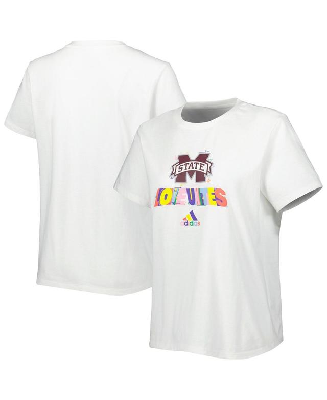 Womens adidas White Mississippi State Bulldogs Fresh Pride T-shirt Product Image