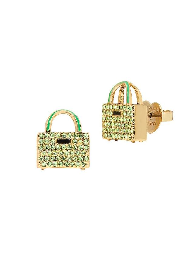 Womens Goldtone & Mixed-Media Handbag Stud Earrings Product Image