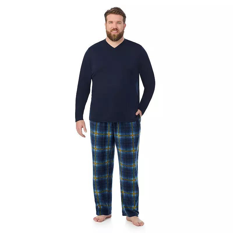 Big & Tall Cuddl Duds Cabin Fleece Long Sleeve Pajama Top & Plaid Pajama Pants Set, Mens Product Image