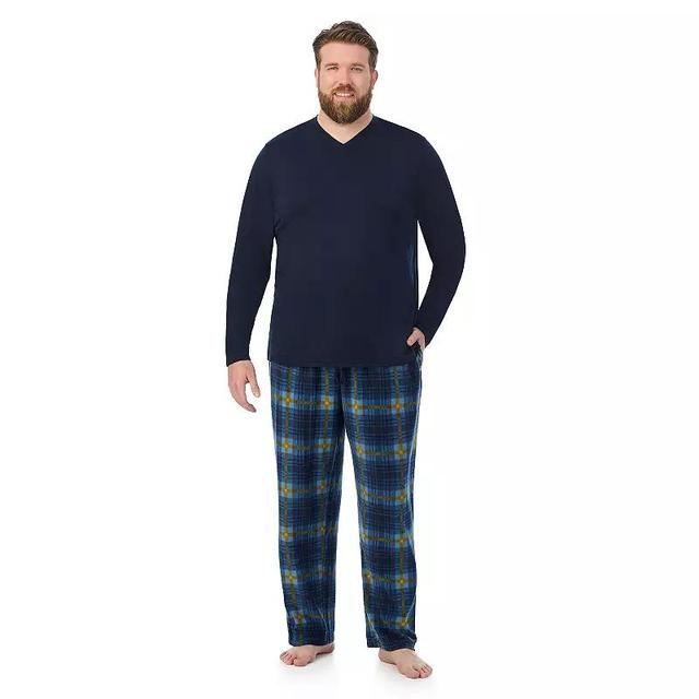 Big & Tall Cuddl Duds Cabin Fleece Long Sleeve Pajama Top & Plaid Pajama Pants Set, Mens Product Image