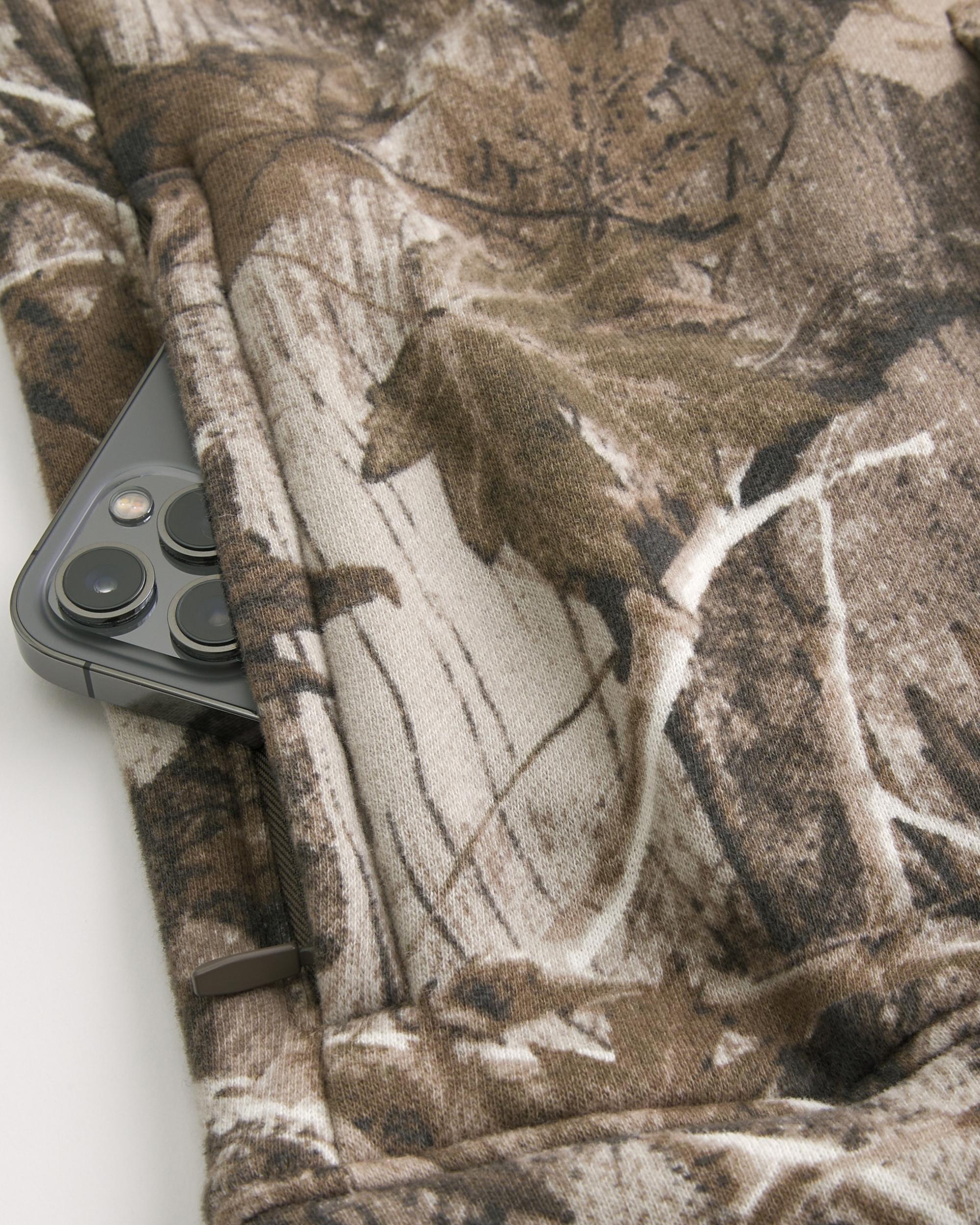 Hollister Feel Good Fleece Boxy Camo Hoodie Product Image