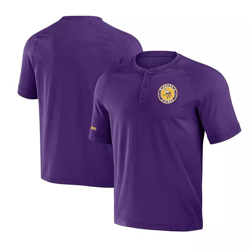 Mens NFL x Darius Rucker Collection by Fanatics Minnesota Vikings Washed Raglan Henley T-Shirt Product Image