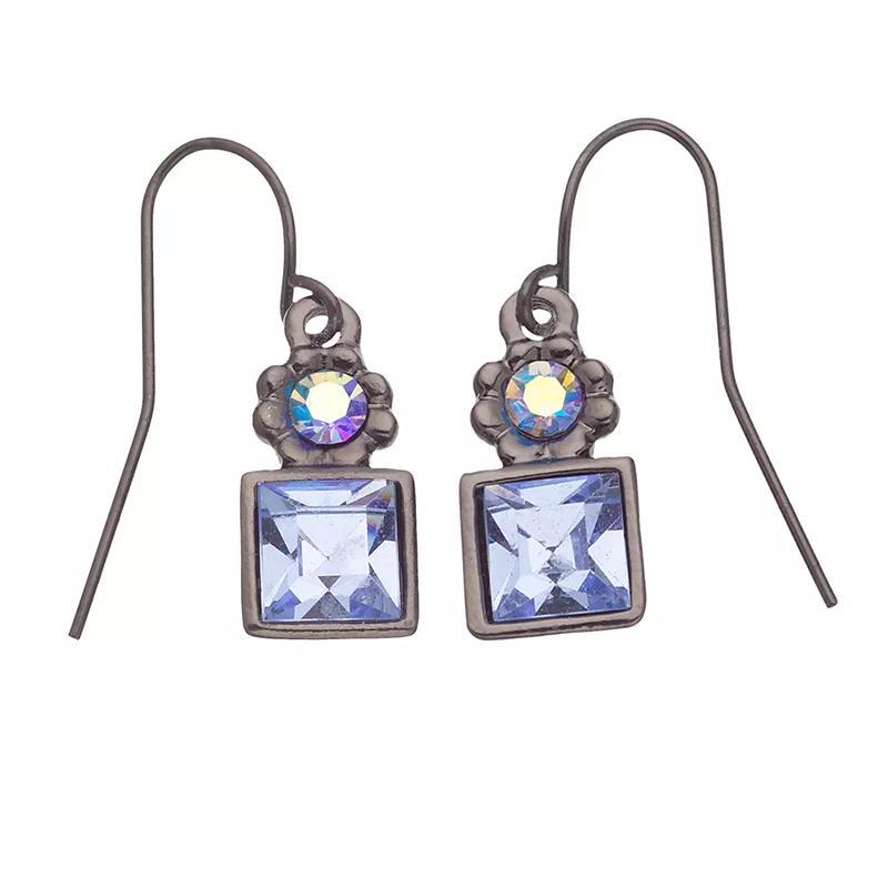 2028 Black-Tone Blue Drop Earrings Product Image