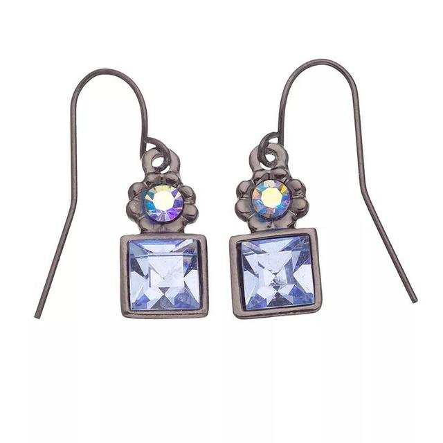 1928 Simulated Sapphire Drop Earrings, Womens, Blue Product Image