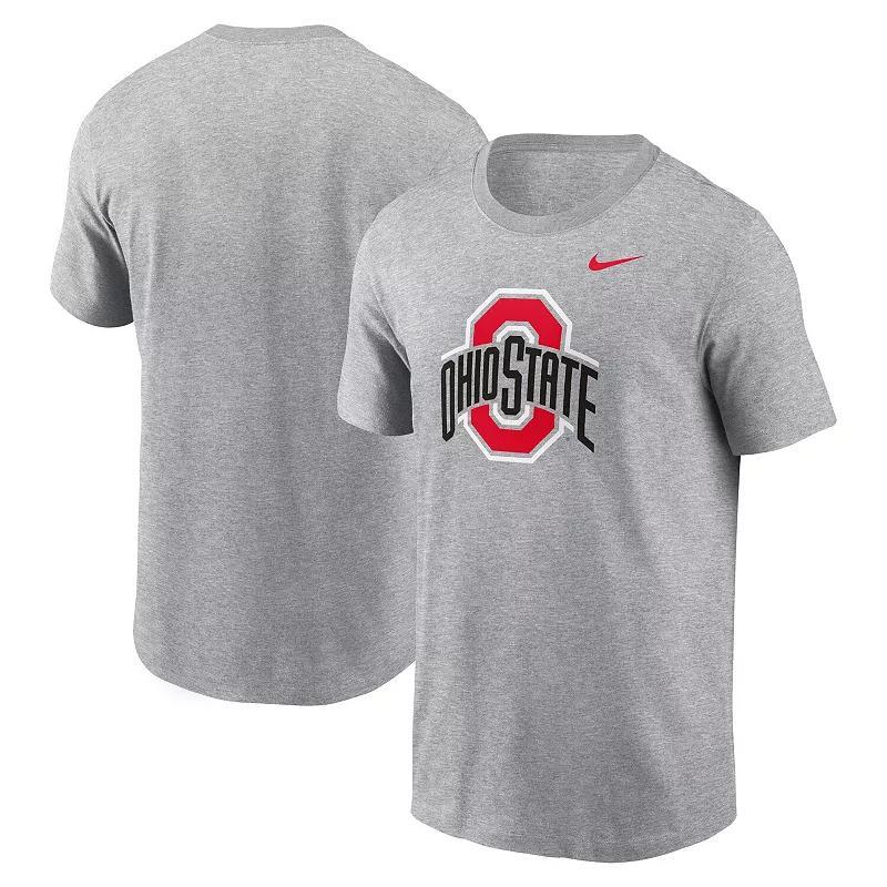 Mens Nike Heather Gray Ohio State Buckeyes Primetime Evergreen Logo T-Shirt Product Image