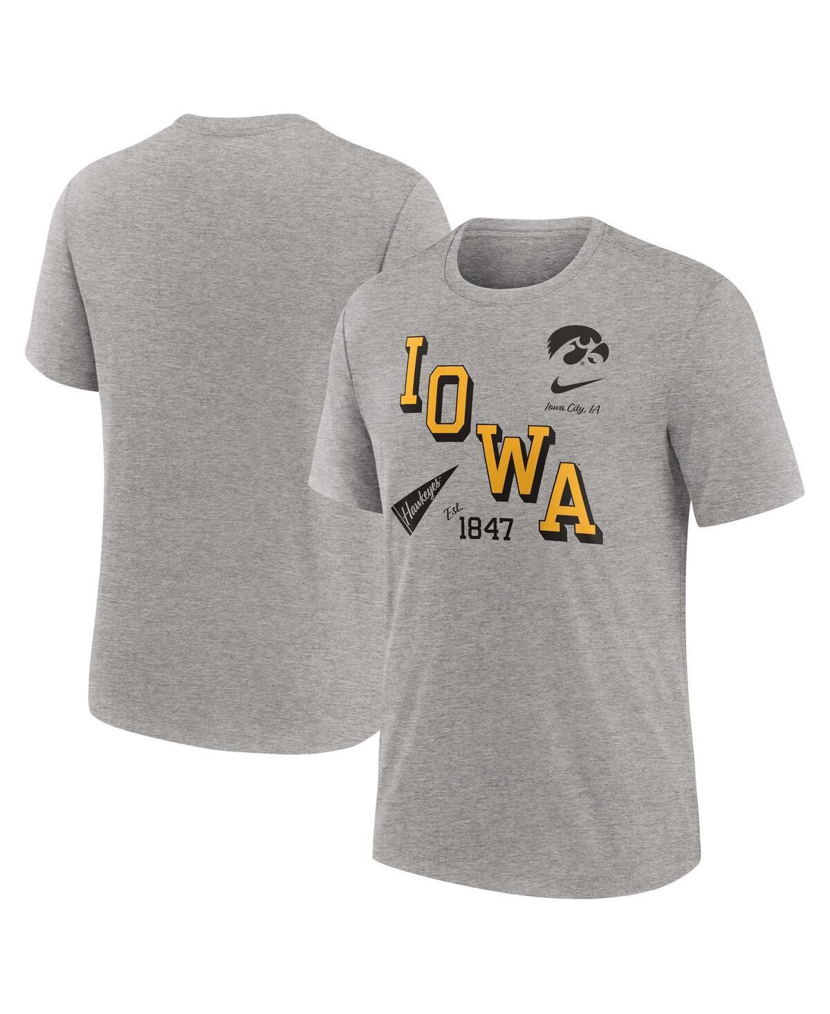 Mens Nike Heather Gray Iowa Hawkeyes Blitz Roll Call Tri-Blend T-Shirt Product Image