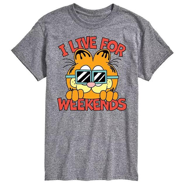 Mens Garfield Live For Weekends Graphic Tee Product Image