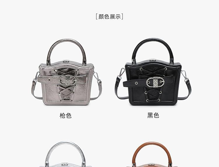 Buckled Lace-Up Crossbody Bag Product Image