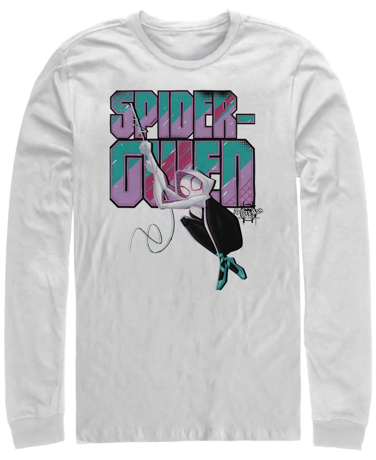 Mens Marvel Spider-Man Spiderverse Gwen Swing Long Sleeve Graphic Tee White Product Image