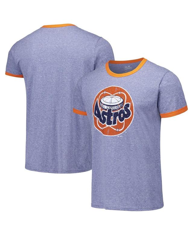 Majestic Mens Navy Houston Astros Ringer Tri-Blend T-Shirt - Navy Product Image