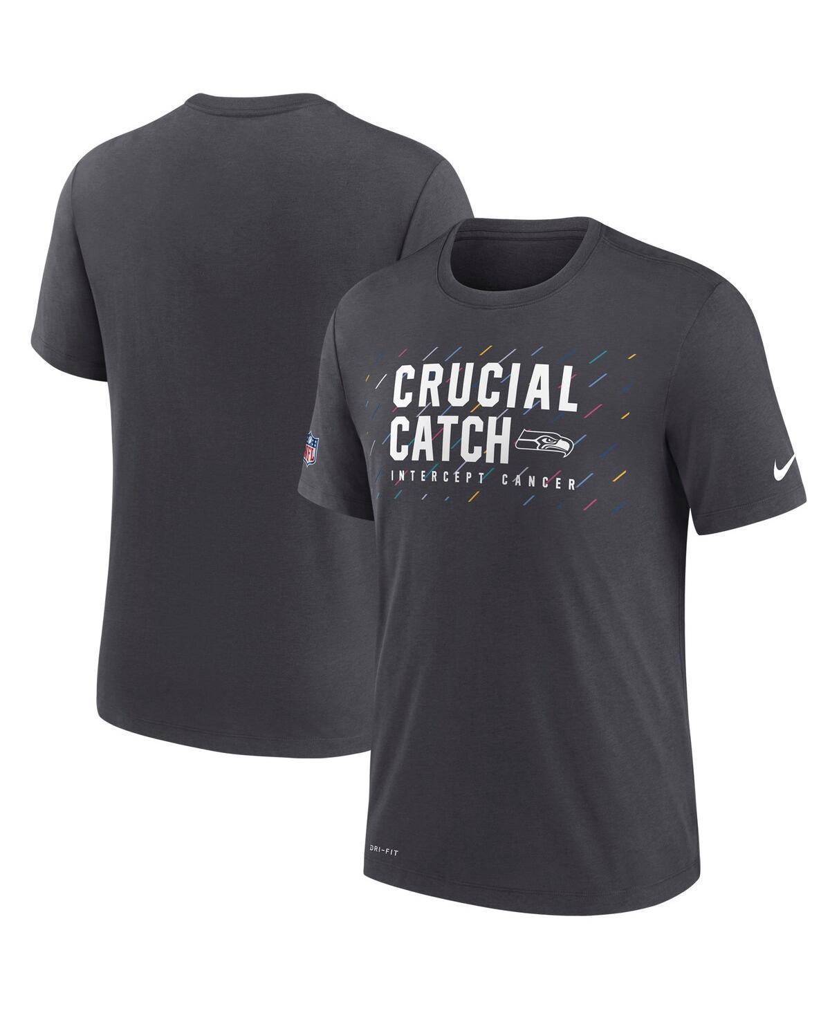 Nike Mens Charcoal Seattle Seahawks Nfl Crucial Catch Performance T-Shirt Product Image