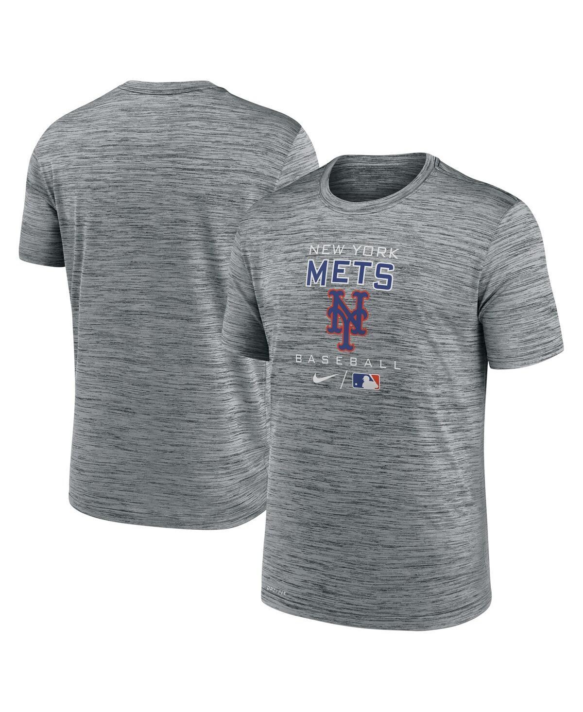 Mens Nike Anthracite New York Mets Authentic Collection Velocity Practice Space-Dye Performance T-shirt Product Image