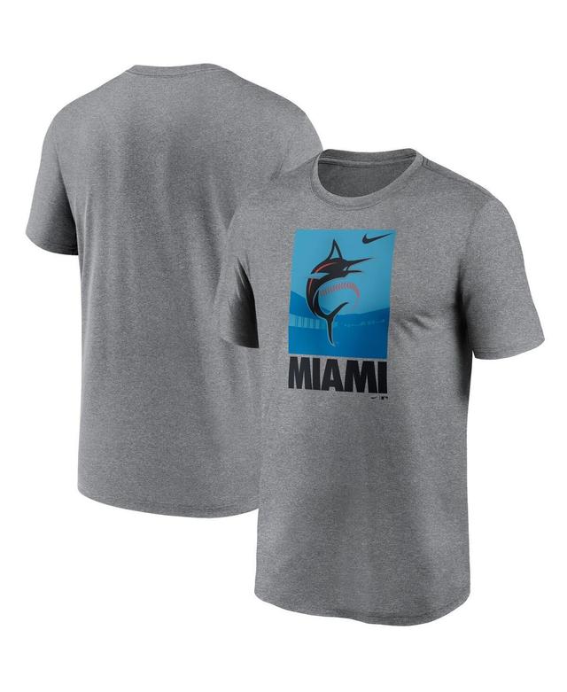 Mens Nike Heathered Gray Miami Marlins Local Logo Legend Performance T-Shirt Product Image