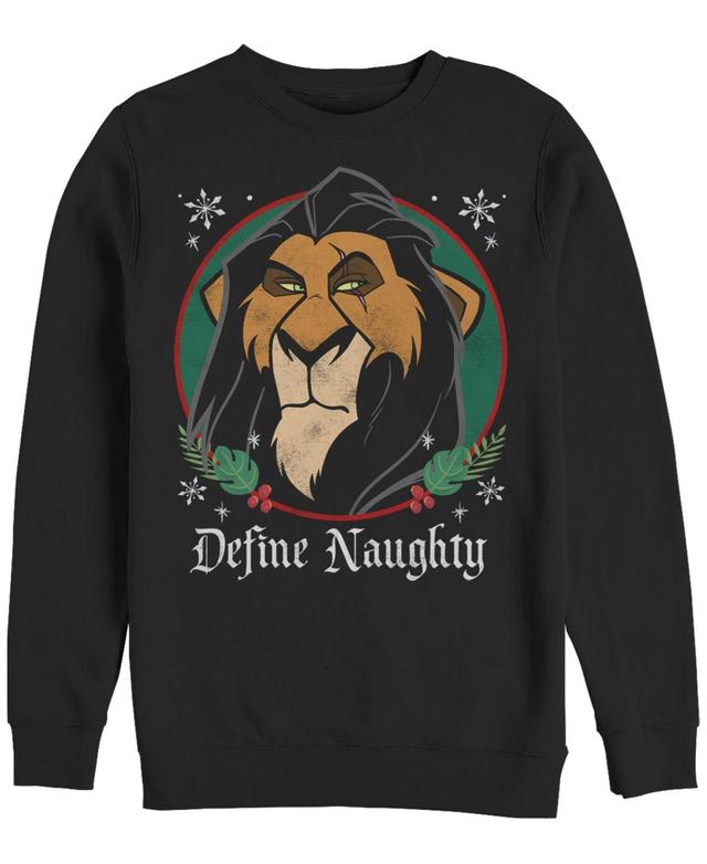 Disneys The Lion King Scar Define Naughty Christmas Graphic Fleece Pullover, Mens Product Image