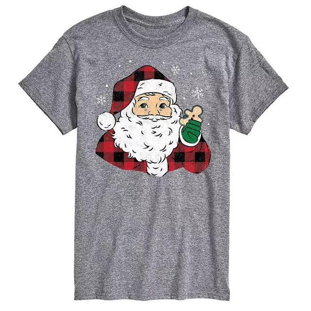 Mens Vintage Santa Plaid Cookie Graphic Tee Product Image