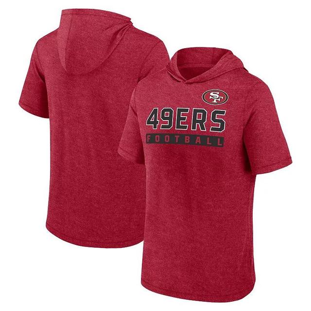 Mens Fanatics Branded Scarlet San Francisco 49ers Short Sleeve Pullover Hoodie Product Image