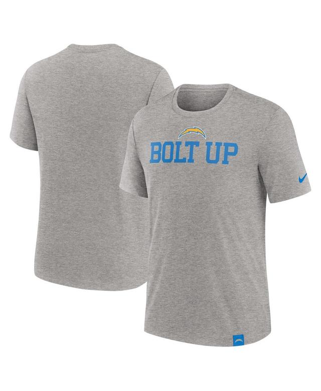 Nike Mens Heather Gray Los Angeles Chargers Blitz Tri-Blend T-Shirt Product Image