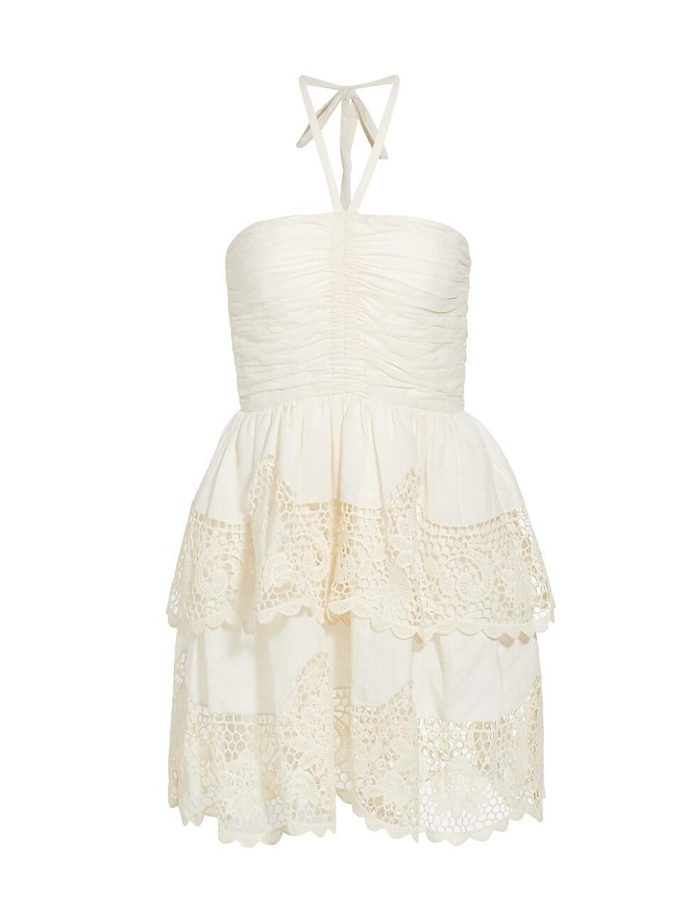 Womens Savannah Ruffled Lace Minidress Product Image