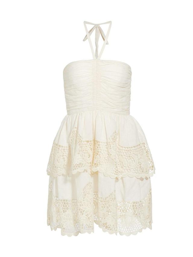 Womens Savannah Ruffled Lace Minidress Product Image