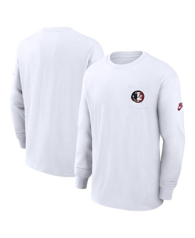 Nike Mens White Michigan Wolverines Legacy Max90 Pocket Long Sleeve T-Shirt Product Image