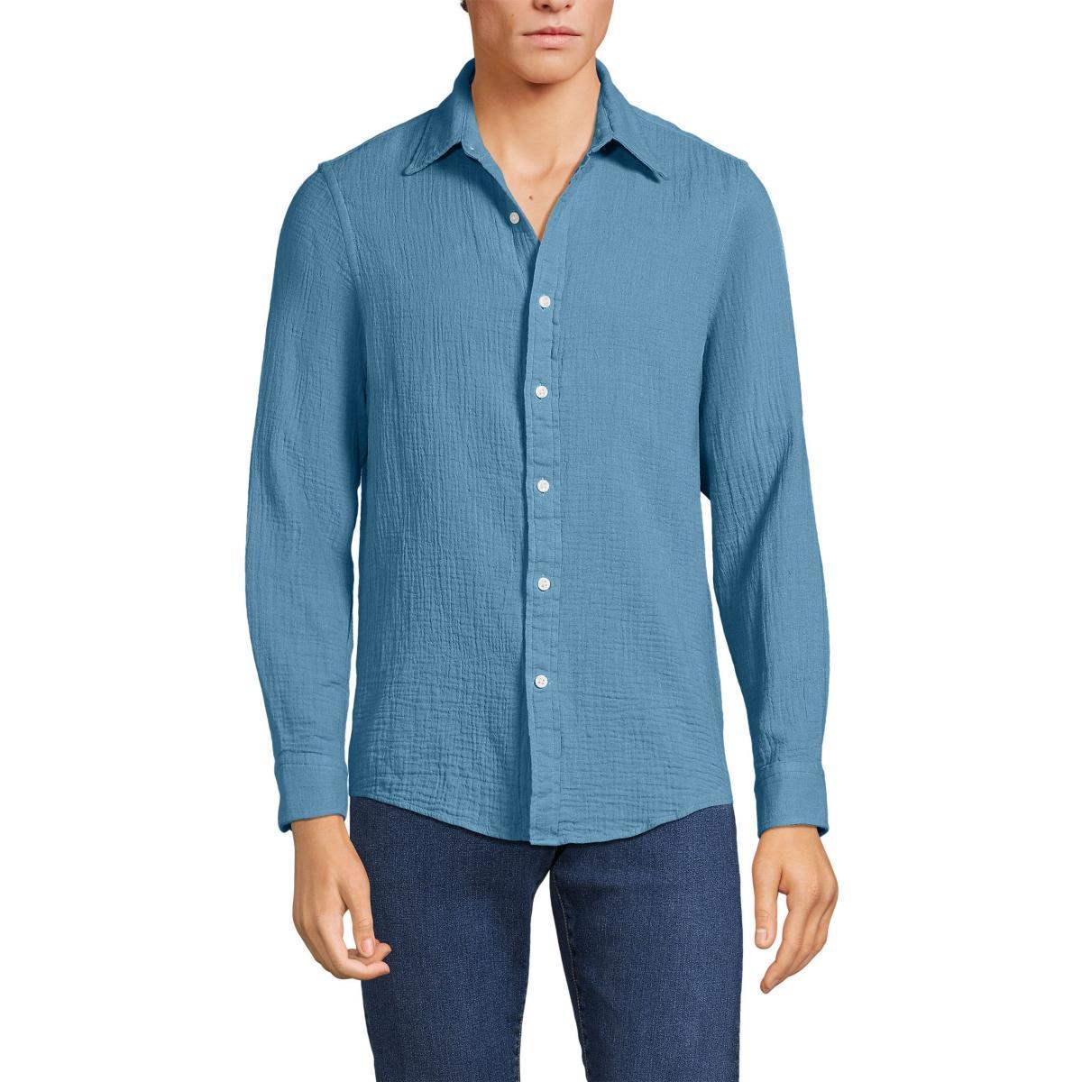 Lands End Mens Long Sleeve Gauze Shirt Product Image