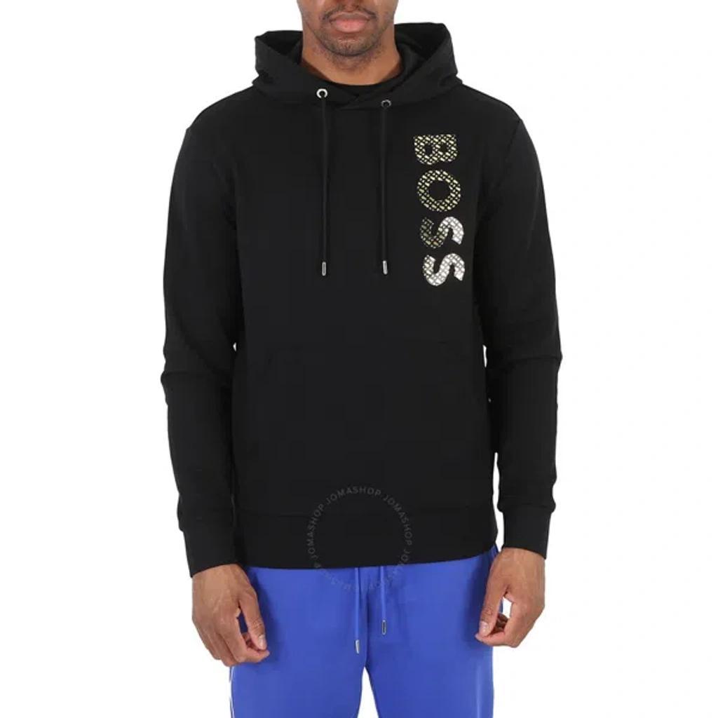 Black French-terry Cotton Monogram Logo Hoodie Product Image