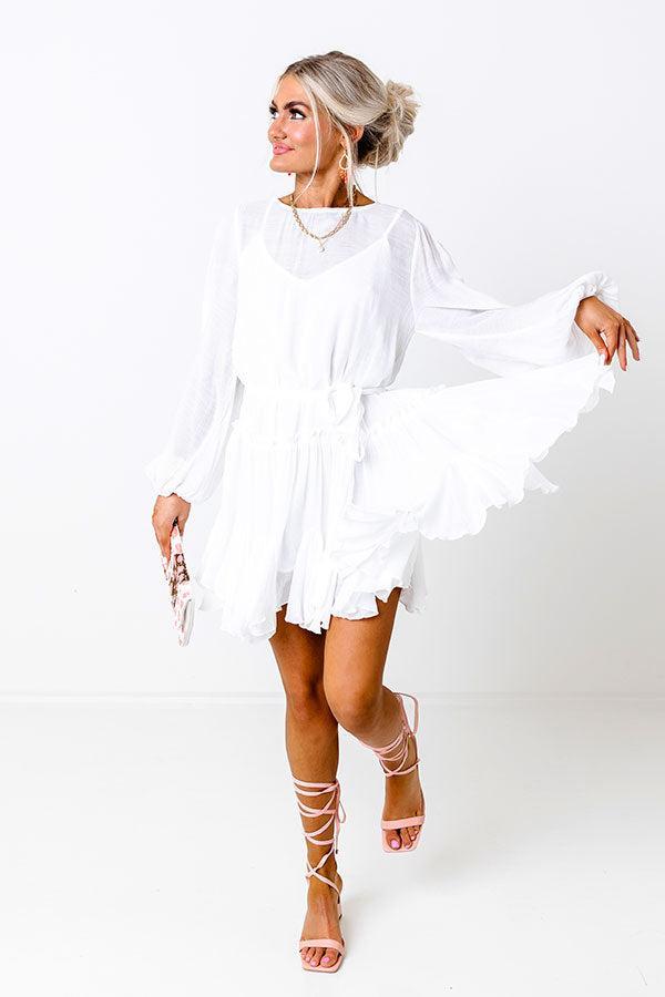 Made To Twirl Ruffle Dress In White Product Image