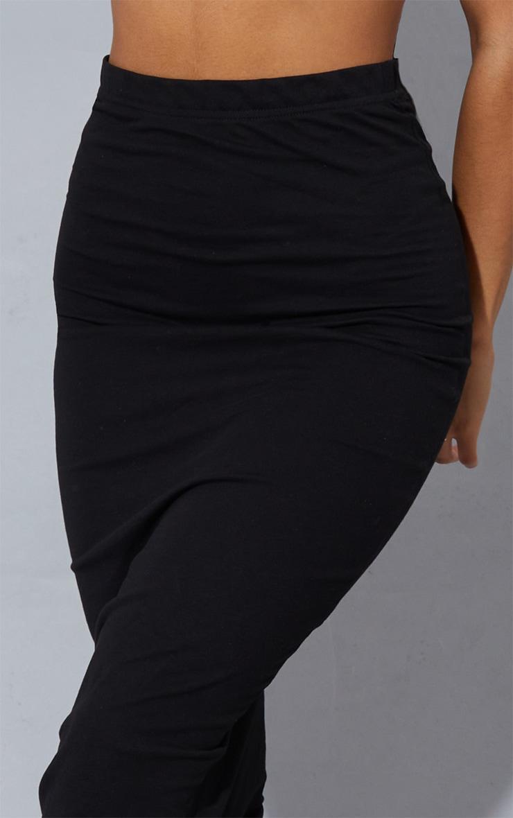 Black and Grey Basic Cotton Blend Jersey 2 Pack Midaxi Skirt Product Image