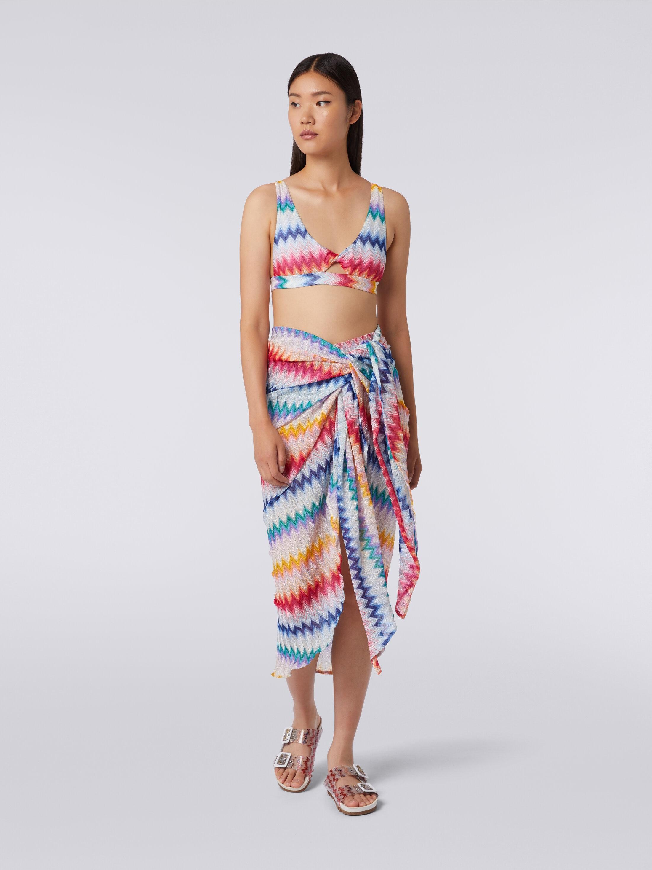 Zigzag motif sarong skirt with lurex Product Image