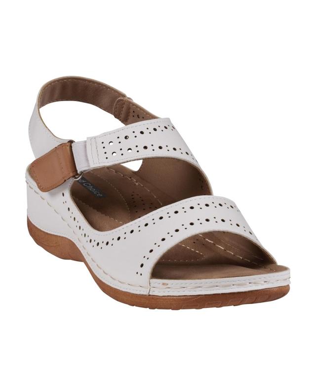 Gc Shoes Womens Foster Perforated Double Band Flat Sandals Product Image