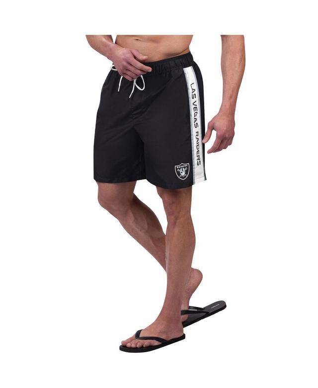 Mens G-iii Sports by Carl Banks Black Las Vegas Raiders Streamline Volley Swim Shorts Product Image