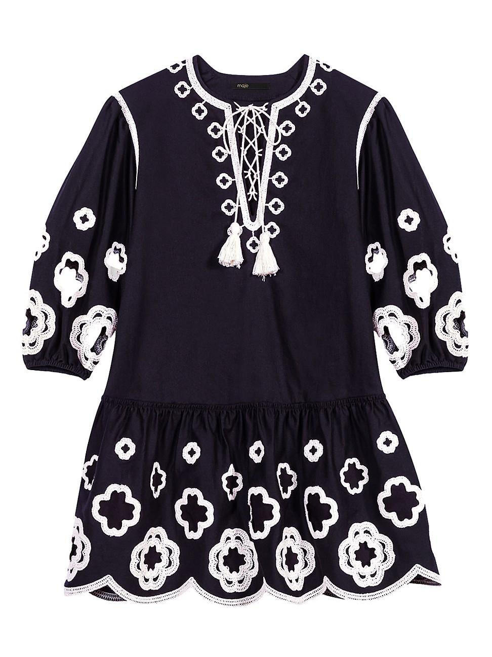 Womens Short Embroidered Tunic Dress Product Image