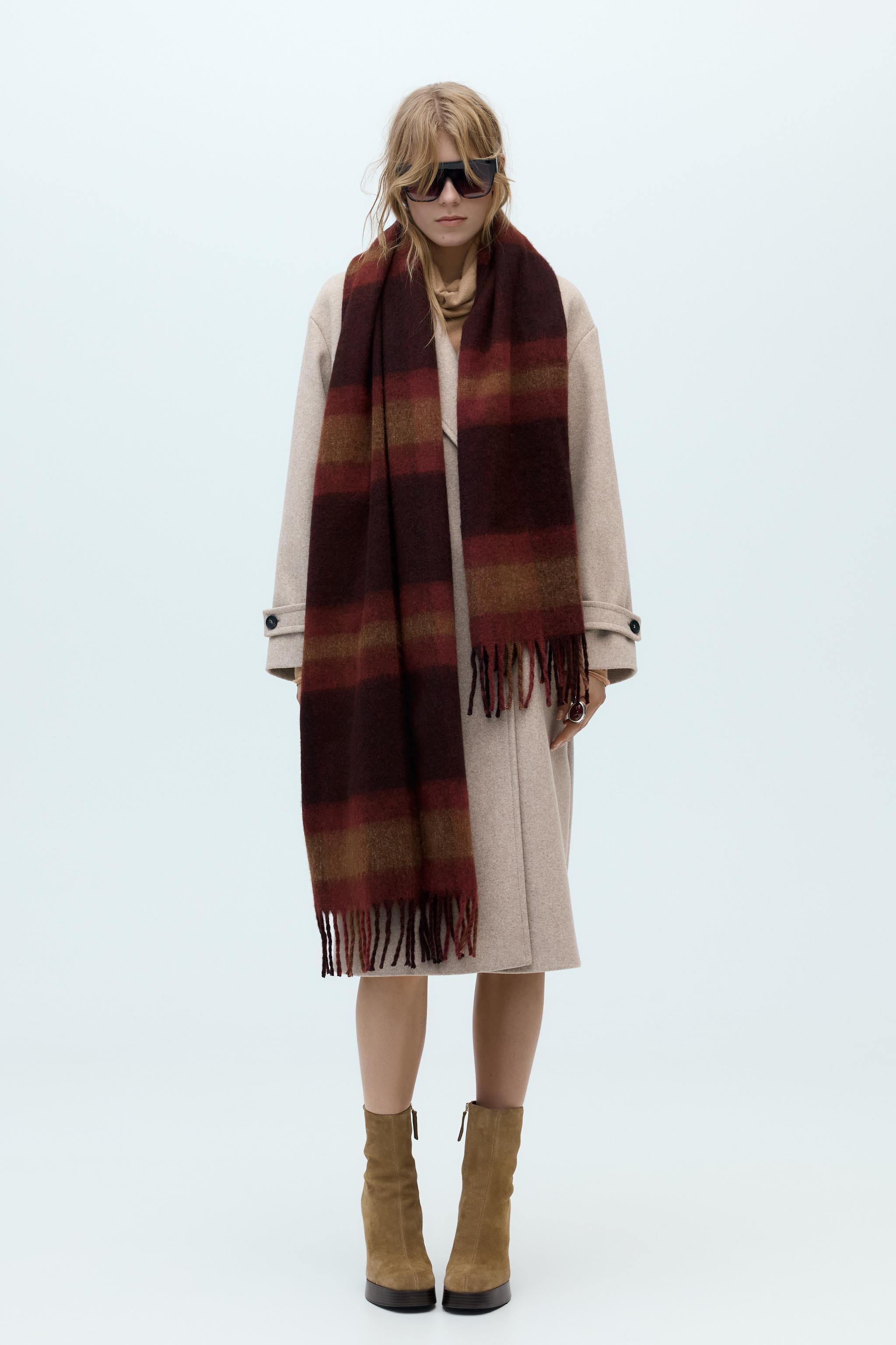 PLAID SCARF WITH FRINGES product image