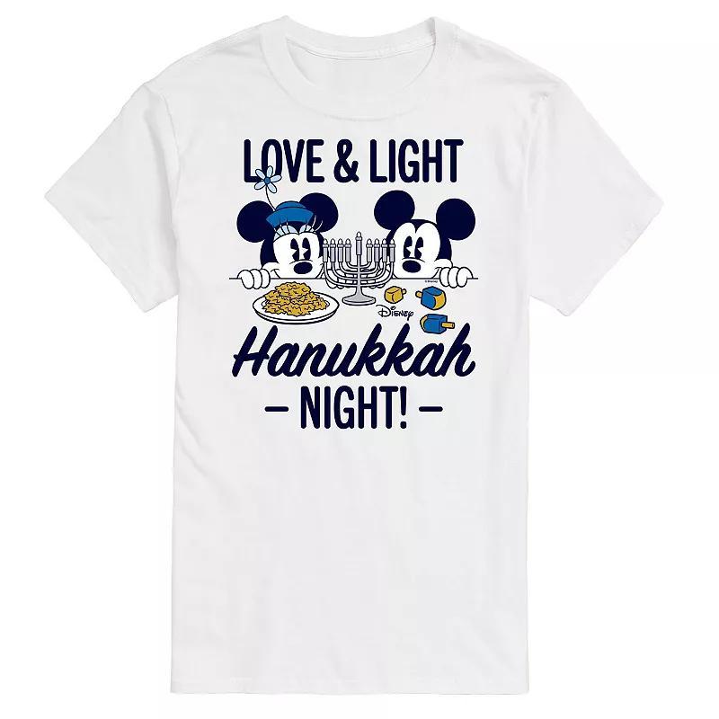 Disneys Mickey Mouse Big & Tall Love And Light Hanukkah Graphic Tee, Mens Product Image