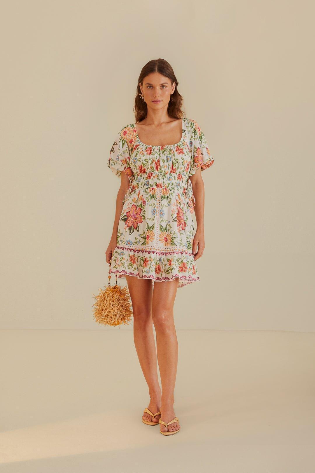 Off-White Bloom Garden EuroflaxPremium Linen Mini Dress, BLOOM GARDEN OFF-WHITE / S Product Image