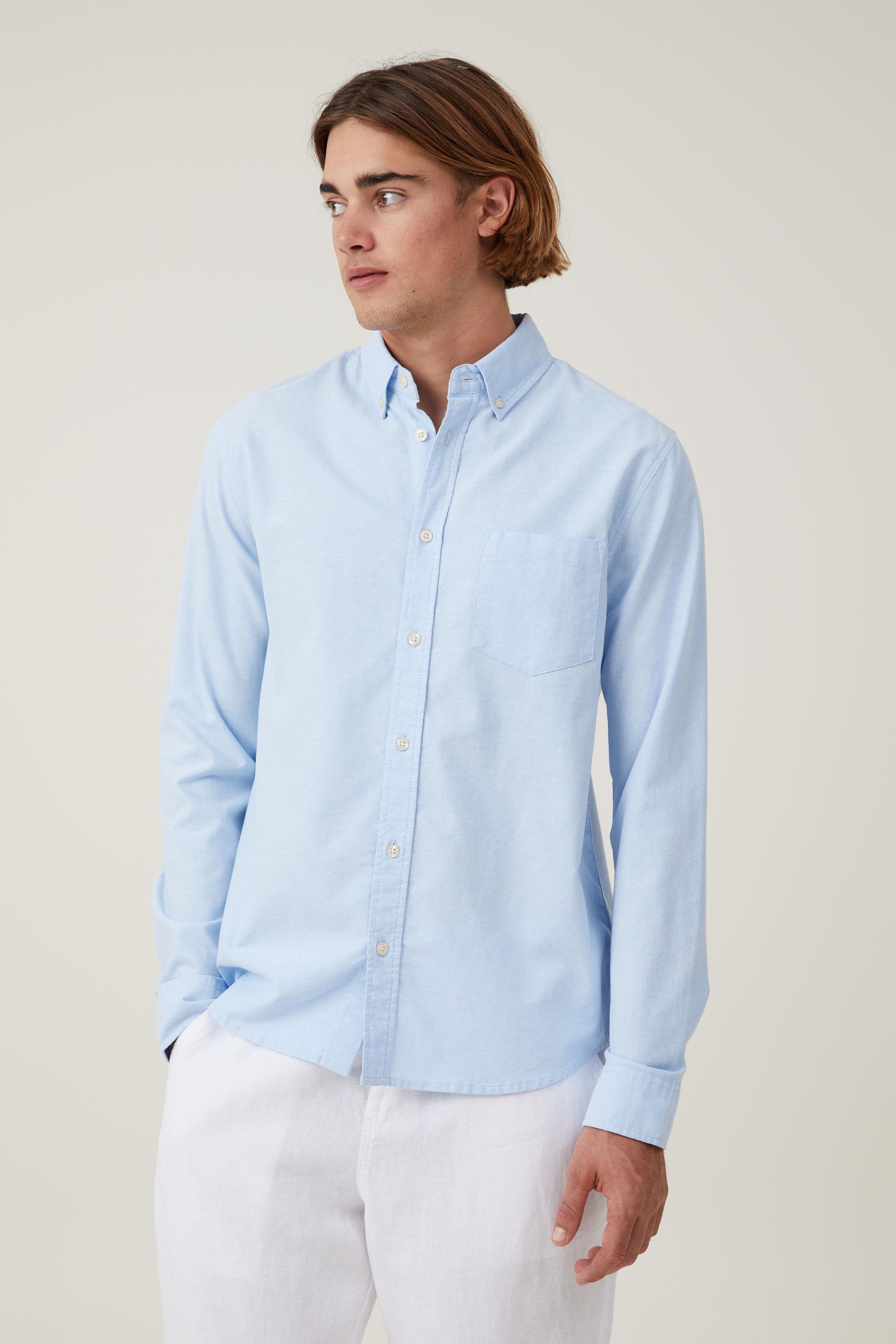 Cotton On Men - Mayfair Long Sleeve Shirt - Preppy blue Product Image