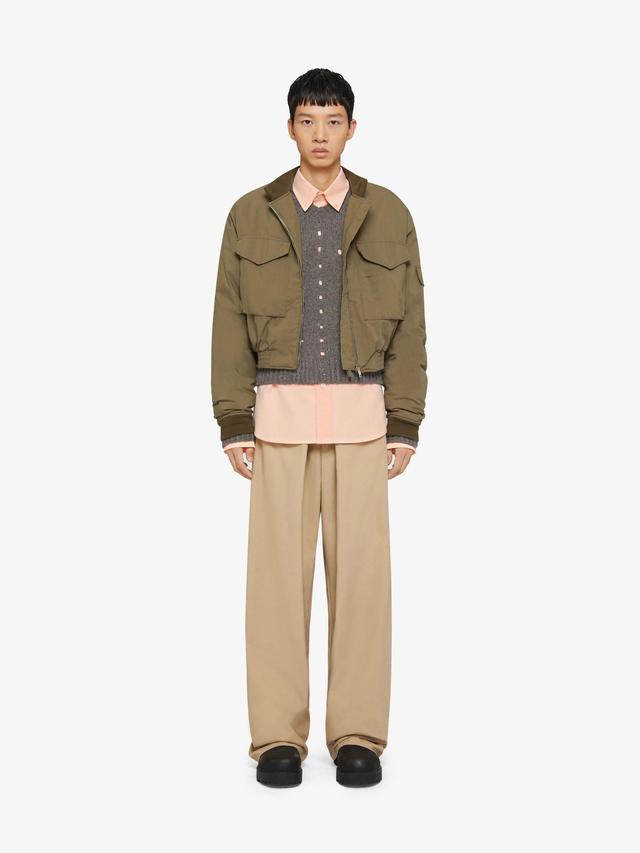 Cropped bomber jacket in cotton Product Image