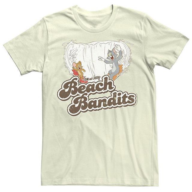 Mens Looney Tunes Tom & Jerry Beach Bandits Distorted Tee Athletic Grey Product Image