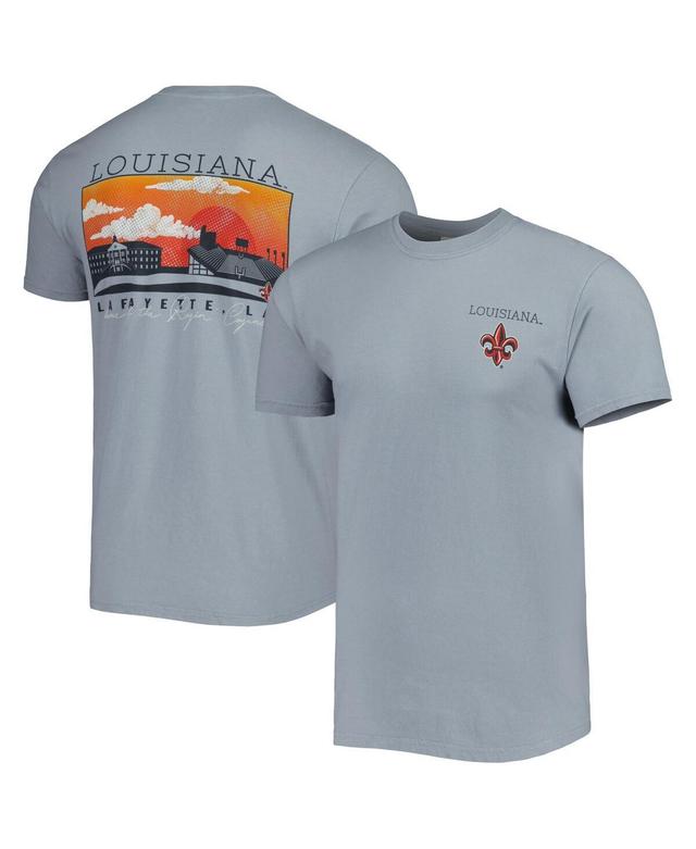 Mens Gray Louisiana Ragin Cajuns Campus Scenery Comfort Color T-Shirt Product Image