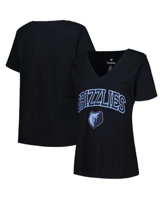 Womens Profile Black Memphis Grizzlies Plus Size Arch Over Logo V-Neck T-shirt Product Image